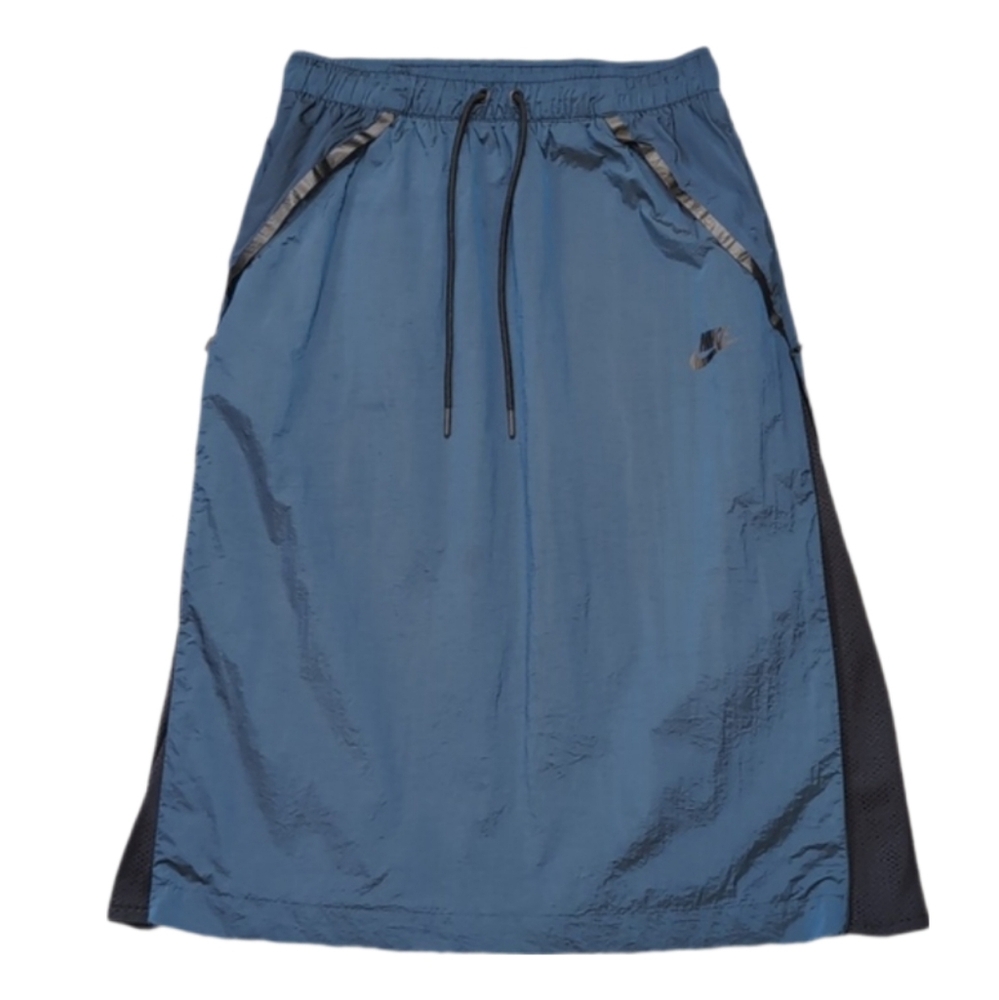 Nike Sportswear Tech Hypermesh Midi Skirt 833468-457 Womens Size Small Blue